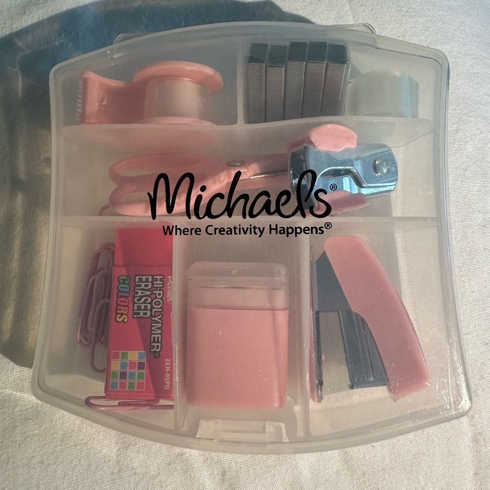 Michaels mini stationary kit pink